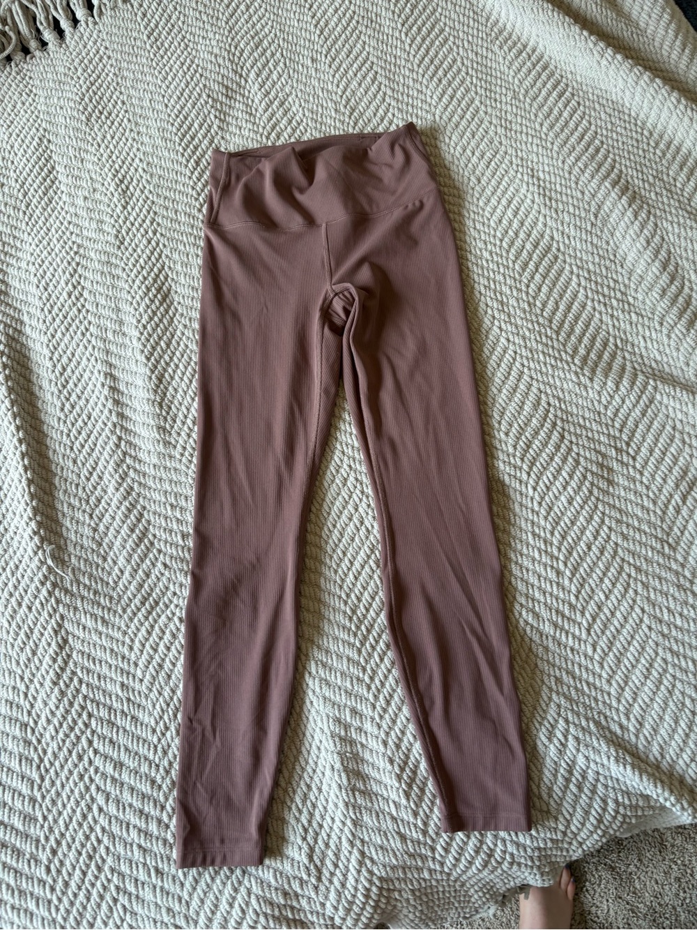 all in motion Women's Ribbed High-Waist Leggings in Mauve